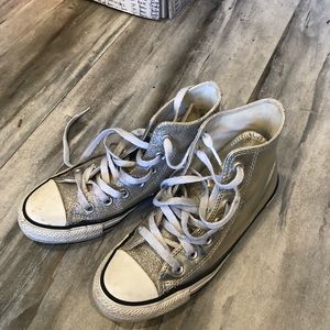 Gold asymmetric hightop Converse